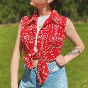 Vintage 1970's Lady Arrow Vintage Paisley Button Down